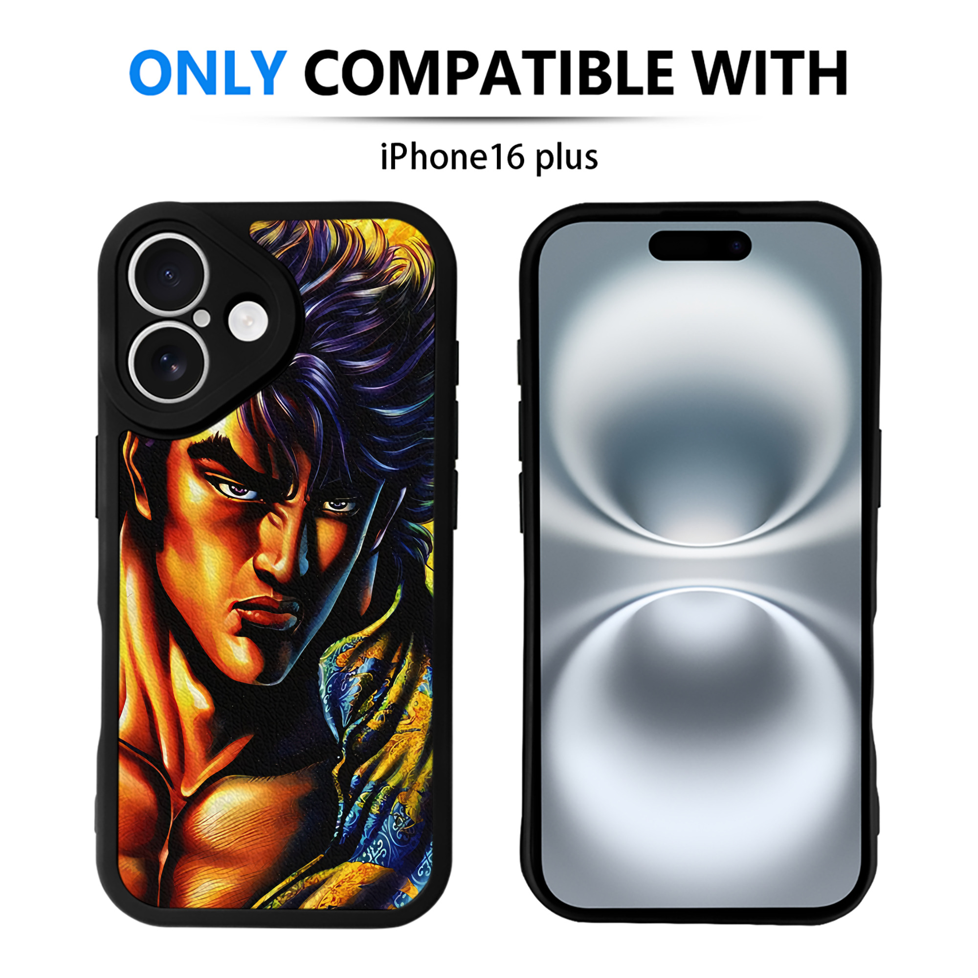 （画像用） 北斗の拳 Fist of the North Star 【iPhone 16シリーズ対応】シリコンスマホケース（レザー調） 材質：シリコン
